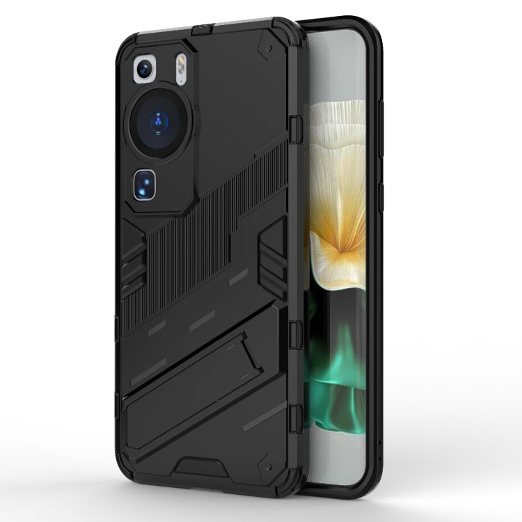 Punk Armor 2 in 1 PC + TPU Shockproof Phone Case with Invisible Holder, For Huawei P60