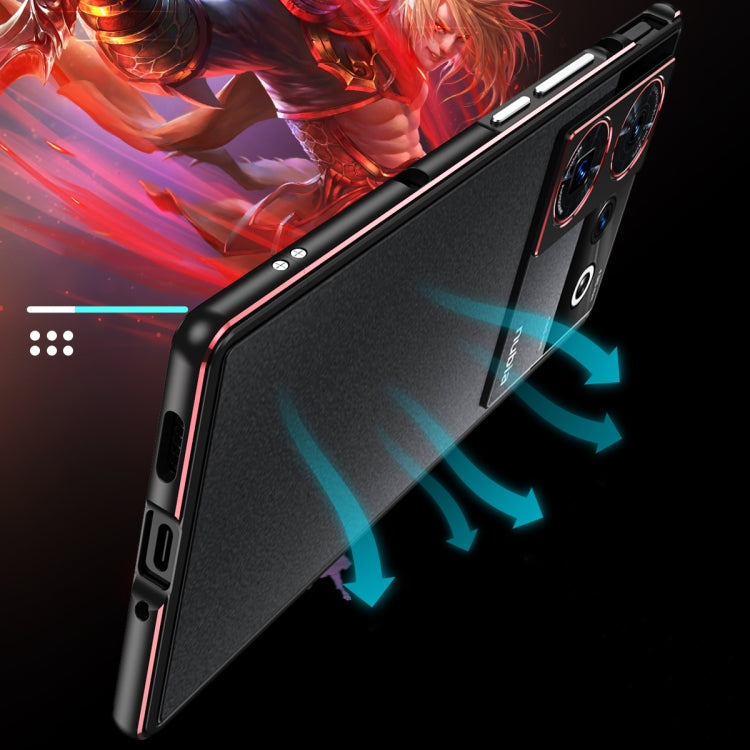 LK Aurora Metal Frame Phone Case with Lens Cover, For ZTE nubia Z50 Ultra