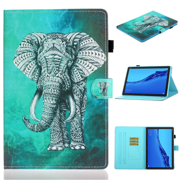 Coloured Drawing Horizontal Flip Leather Case with Holder & Card Slot & Sleep / Wake-up Function, For Huawei MediaPad M5 lite, For Lenovo Tab M10 Plus TB-X606F, For Lenovo Tab M10 TB-X605F / X505