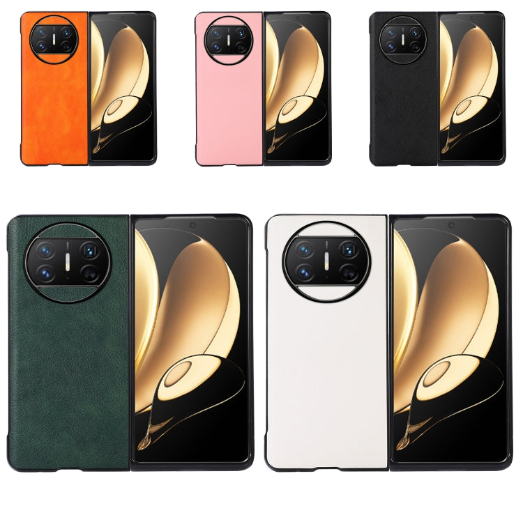 Two-color Litchi Texture PU Phone Case, For Huawei Mate X3