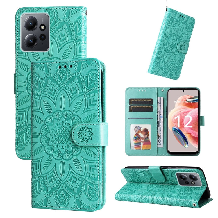 Embossed Sunflower Leather Phone Case, For Xiaomi Redmi Note 12 4G Global, For Honor Magic5 Pro, For Samsung Galaxy M14 5G