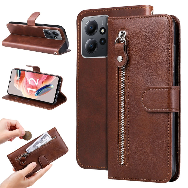 Calf Texture Zipper Leather Phone Case, For Xiaomi Redmi Note 12 4G Global, For Honor Magic5 Pro, For Samsung Galaxy M14 5G