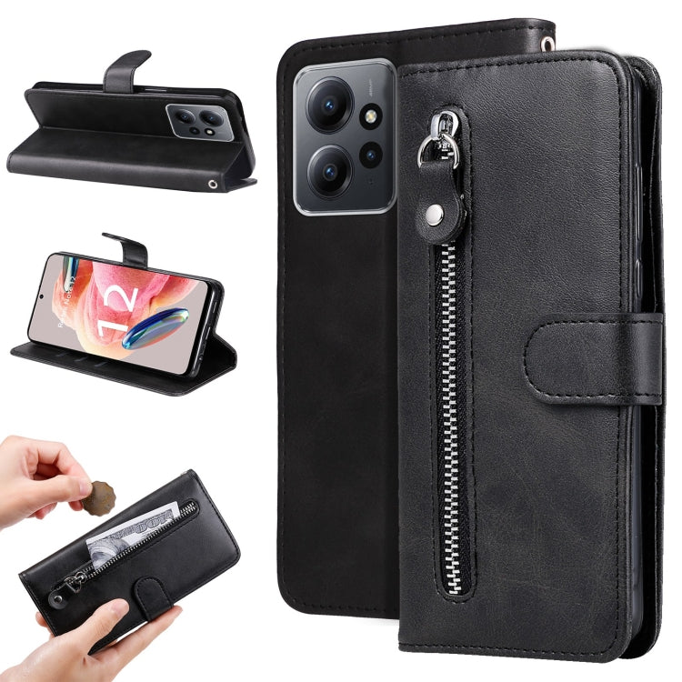 Calf Texture Zipper Leather Phone Case, For Xiaomi Redmi Note 12 4G Global, For Honor Magic5 Pro, For Samsung Galaxy M14 5G