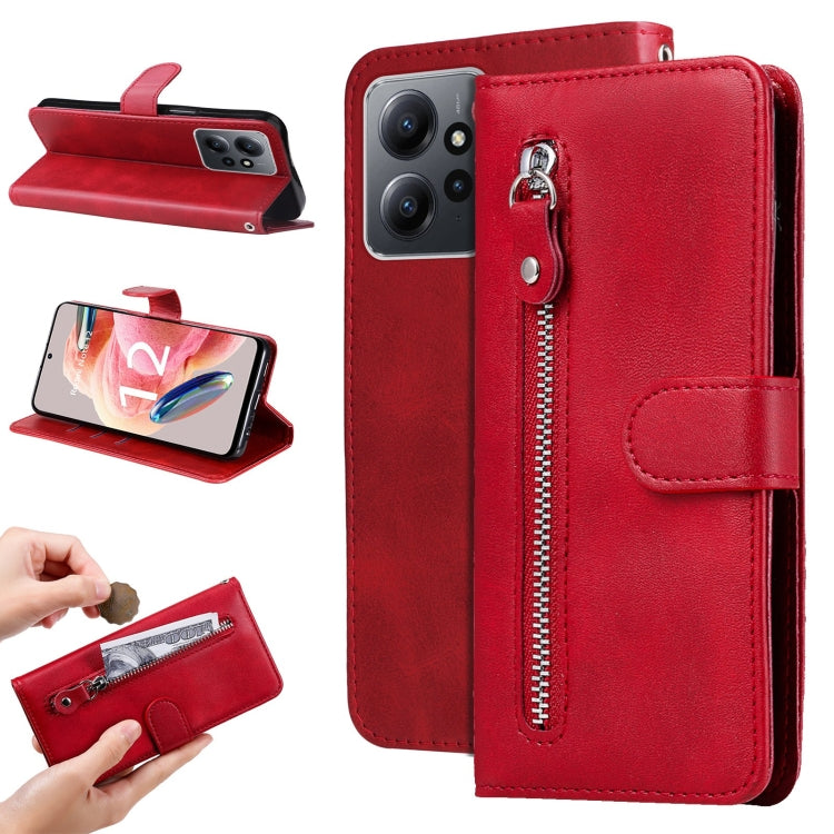 Calf Texture Zipper Leather Phone Case, For Xiaomi Redmi Note 12 4G Global, For Honor Magic5 Pro, For Samsung Galaxy M14 5G