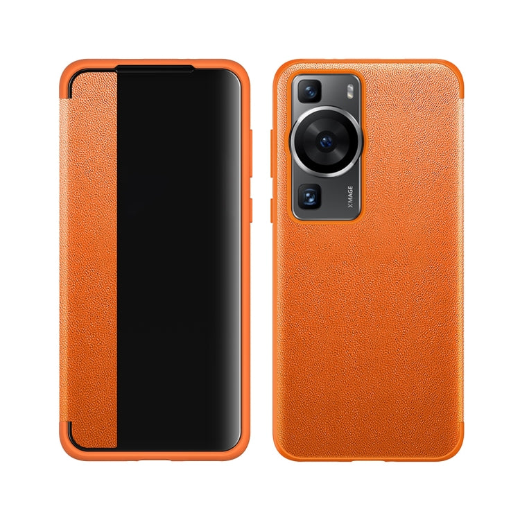 Leather + TPU Frame Shockproof Phone Case, For Huawei P60, For Huawei P60 Pro, For Huawei P60 Art