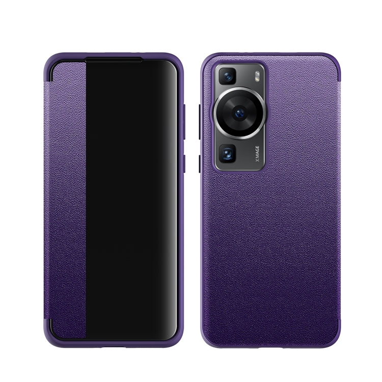 Leather + TPU Frame Shockproof Phone Case, For Huawei P60, For Huawei P60 Pro, For Huawei P60 Art
