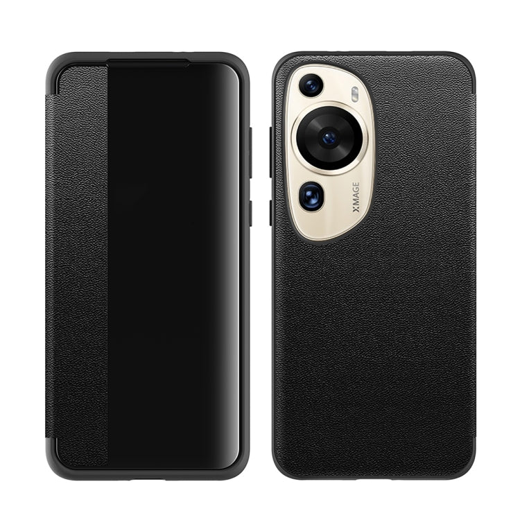 Leather + TPU Frame Shockproof Phone Case, For Huawei P60, For Huawei P60 Pro, For Huawei P60 Art