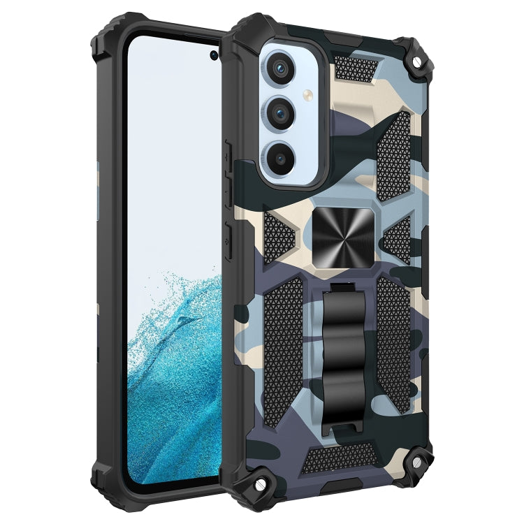 Camouflage Armor Shockproof TPU + PC Magnetic Protective Phone Case with Holder, For Samsung Galaxy A54 5G