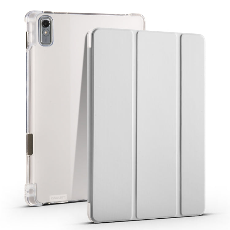 3-fold Clear TPU Leather Tablet Case with Pen Slot, For Lenovo Tab M11 / Xiaoxin Pad 11 2024, For Lenovo Pad Plus 2023 11.5 inch