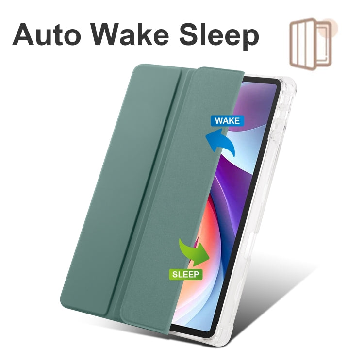 3-fold Clear TPU Leather Tablet Case with Pen Slot, For Lenovo Tab M11 / Xiaoxin Pad 11 2024, For Lenovo Pad Plus 2023 11.5 inch
