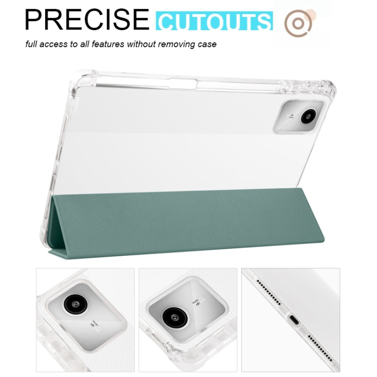 3-fold Clear TPU Leather Tablet Case with Pen Slot, For Lenovo Tab M11 / Xiaoxin Pad 11 2024, For Lenovo Pad Plus 2023 11.5 inch