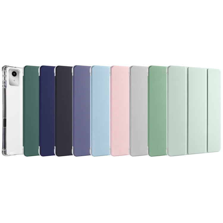 3-fold Clear TPU Leather Tablet Case with Pen Slot, For Lenovo Tab M11 / Xiaoxin Pad 11 2024, For Lenovo Pad Plus 2023 11.5 inch