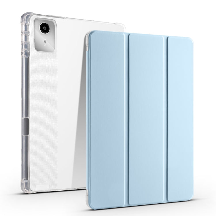 3-fold Clear TPU Leather Tablet Case with Pen Slot, For Lenovo Tab M11 / Xiaoxin Pad 11 2024, For Lenovo Pad Plus 2023 11.5 inch