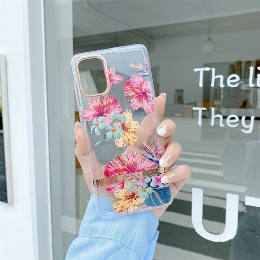 High Translucent Electroplating Flower Pattern TPU + PC Phone Case, For Samsung Galaxy A14 5G, For Samsung Galaxy A34 5G, For Samsung Galaxy A54 5G