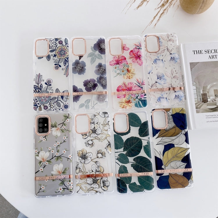 High Translucent Electroplating Flower Pattern TPU + PC Phone Case, For Samsung Galaxy A14 5G, For Samsung Galaxy A34 5G