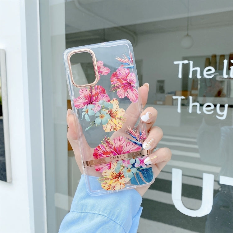 High Translucent Electroplating Flower Pattern TPU + PC Phone Case, For Samsung Galaxy A14 5G, For Samsung Galaxy A34 5G