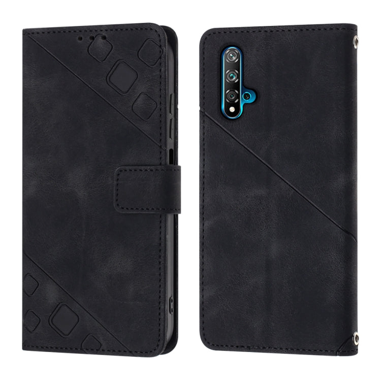 Skin-feel Embossed Leather Phone Case, For Huawei nova 5T / Honor 20, For Huawei nova 10, For Huawei nova 10 Pro, For Huawei P20 lite 2019 / nova 5i, For Huawei P30 lite, For Huawei P30 Pro, For Huawei P40 lite/nova 6 SE / nova 7i                      ...