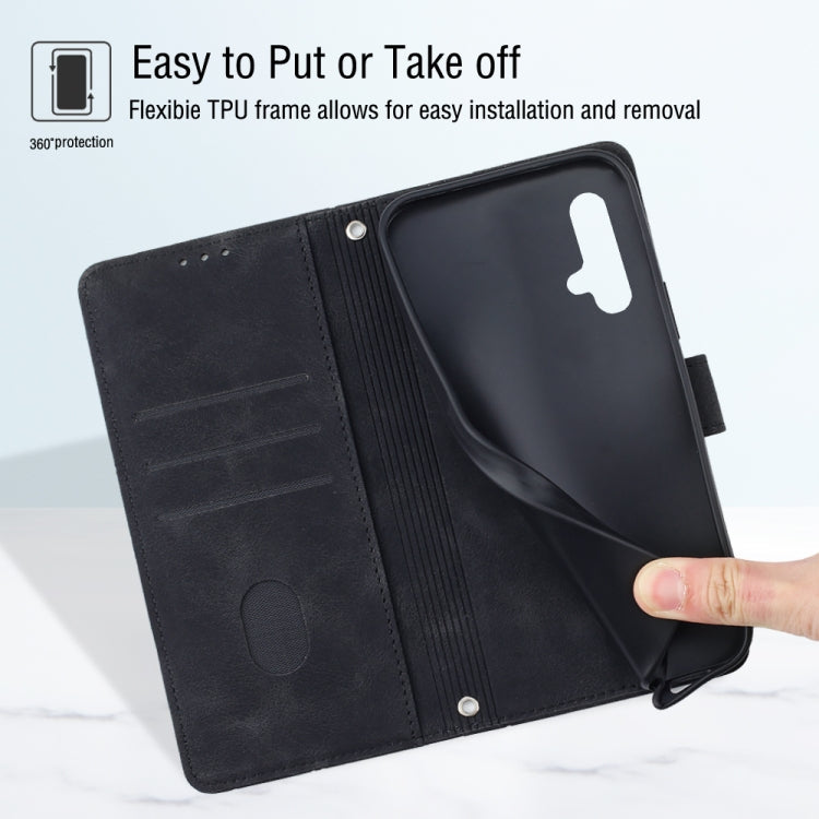 Skin-feel Embossed Leather Phone Case, For Huawei nova 5T / Honor 20, For Huawei nova 10, For Huawei nova 10 Pro, For Huawei P20 lite 2019 / nova 5i, For Huawei P30 lite, For Huawei P30 Pro, For Huawei P40 lite/nova 6 SE / nova 7i                      ...