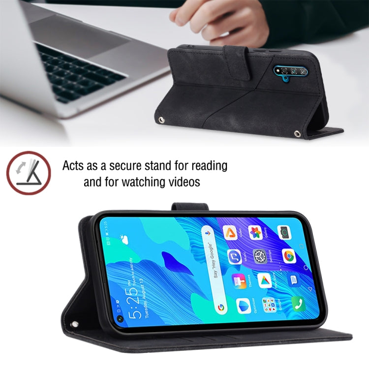 Skin-feel Embossed Leather Phone Case, For Huawei nova 5T / Honor 20, For Huawei nova 10, For Huawei nova 10 Pro, For Huawei P20 lite 2019 / nova 5i, For Huawei P30 lite, For Huawei P30 Pro, For Huawei P40 lite/nova 6 SE / nova 7i                      ...