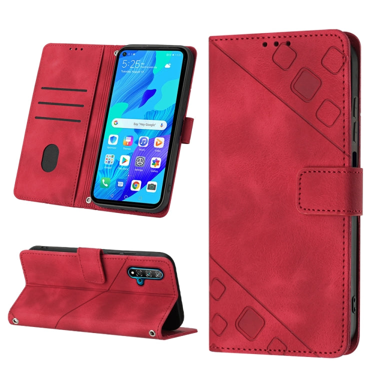 Skin-feel Embossed Leather Phone Case, For Huawei nova 5T / Honor 20, For Huawei nova 10, For Huawei nova 10 Pro, For Huawei P20 lite 2019 / nova 5i, For Huawei P30 lite, For Huawei P30 Pro, For Huawei P40 lite/nova 6 SE / nova 7i                      ...