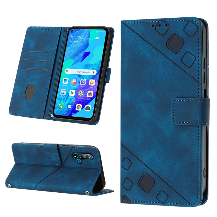 Skin-feel Embossed Leather Phone Case, For Huawei nova 5T / Honor 20, For Huawei nova 10, For Huawei nova 10 Pro, For Huawei P20 lite 2019 / nova 5i, For Huawei P30 lite, For Huawei P30 Pro, For Huawei P40 lite/nova 6 SE / nova 7i                      ...