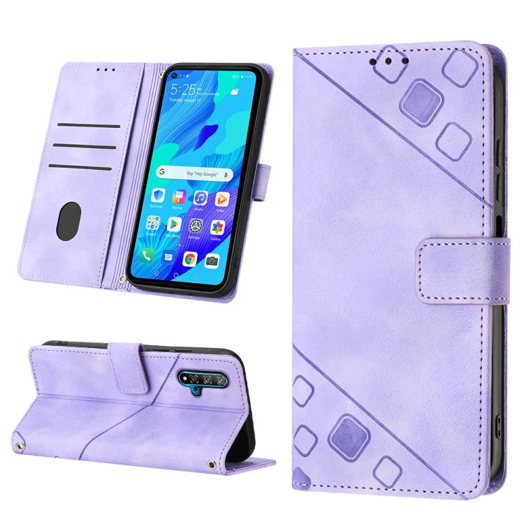 Skin-feel Embossed Leather Phone Case, For Huawei nova 5T / Honor 20, For Huawei nova 10, For Huawei nova 10 Pro, For Huawei P20 lite 2019 / nova 5i, For Huawei P30 lite, For Huawei P30 Pro, For Huawei P40 lite/nova 6 SE / nova 7i                      ...