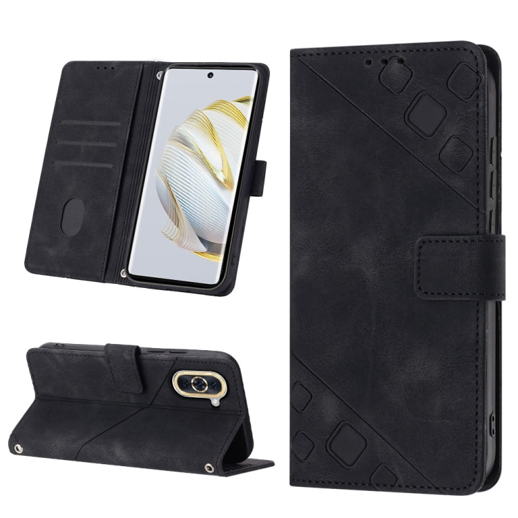 Skin-feel Embossed Leather Phone Case, For Huawei nova 5T / Honor 20, For Huawei nova 10, For Huawei nova 10 Pro, For Huawei P20 lite 2019 / nova 5i, For Huawei P30 lite, For Huawei P30 Pro, For Huawei P40 lite/nova 6 SE / nova 7i                      ...