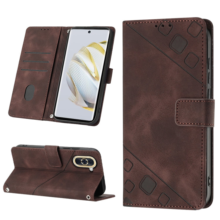 Skin-feel Embossed Leather Phone Case, For Huawei nova 5T / Honor 20, For Huawei nova 10, For Huawei nova 10 Pro, For Huawei P20 lite 2019 / nova 5i, For Huawei P30 lite, For Huawei P30 Pro, For Huawei P40 lite/nova 6 SE / nova 7i                      ...