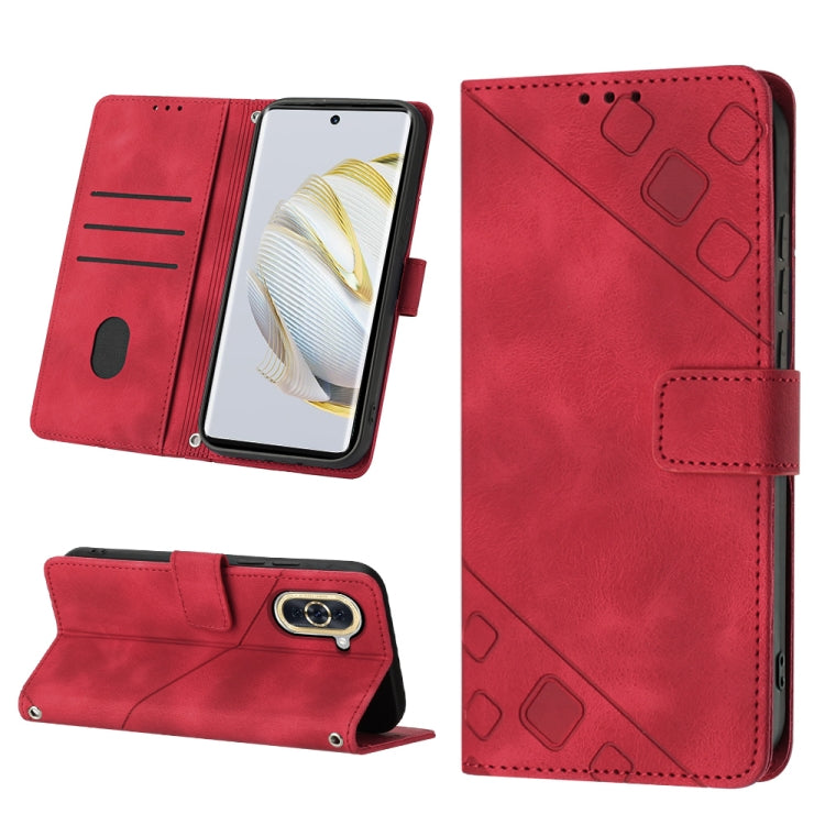 Skin-feel Embossed Leather Phone Case, For Huawei nova 5T / Honor 20, For Huawei nova 10, For Huawei nova 10 Pro, For Huawei P20 lite 2019 / nova 5i, For Huawei P30 lite, For Huawei P30 Pro, For Huawei P40 lite/nova 6 SE / nova 7i                      ...