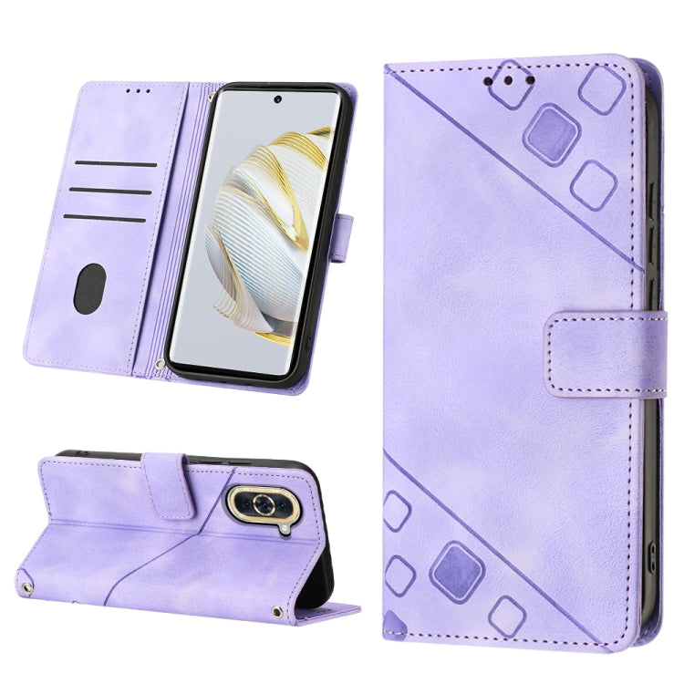 Skin-feel Embossed Leather Phone Case, For Huawei nova 5T / Honor 20, For Huawei nova 10, For Huawei nova 10 Pro, For Huawei P20 lite 2019 / nova 5i, For Huawei P30 lite, For Huawei P30 Pro, For Huawei P40 lite/nova 6 SE / nova 7i                      ...