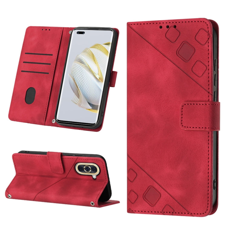 Skin-feel Embossed Leather Phone Case, For Huawei nova 5T / Honor 20, For Huawei nova 10, For Huawei nova 10 Pro, For Huawei P20 lite 2019 / nova 5i, For Huawei P30 lite, For Huawei P30 Pro, For Huawei P40 lite/nova 6 SE / nova 7i                      ...