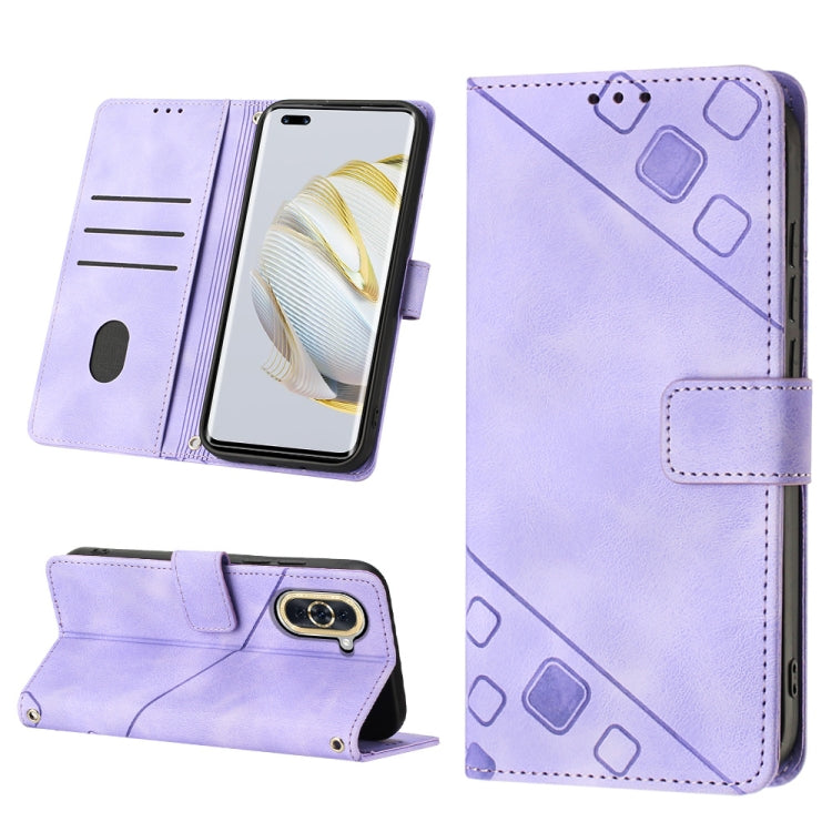Skin-feel Embossed Leather Phone Case, For Huawei nova 5T / Honor 20, For Huawei nova 10, For Huawei nova 10 Pro, For Huawei P20 lite 2019 / nova 5i, For Huawei P30 lite, For Huawei P30 Pro, For Huawei P40 lite/nova 6 SE / nova 7i                      ...