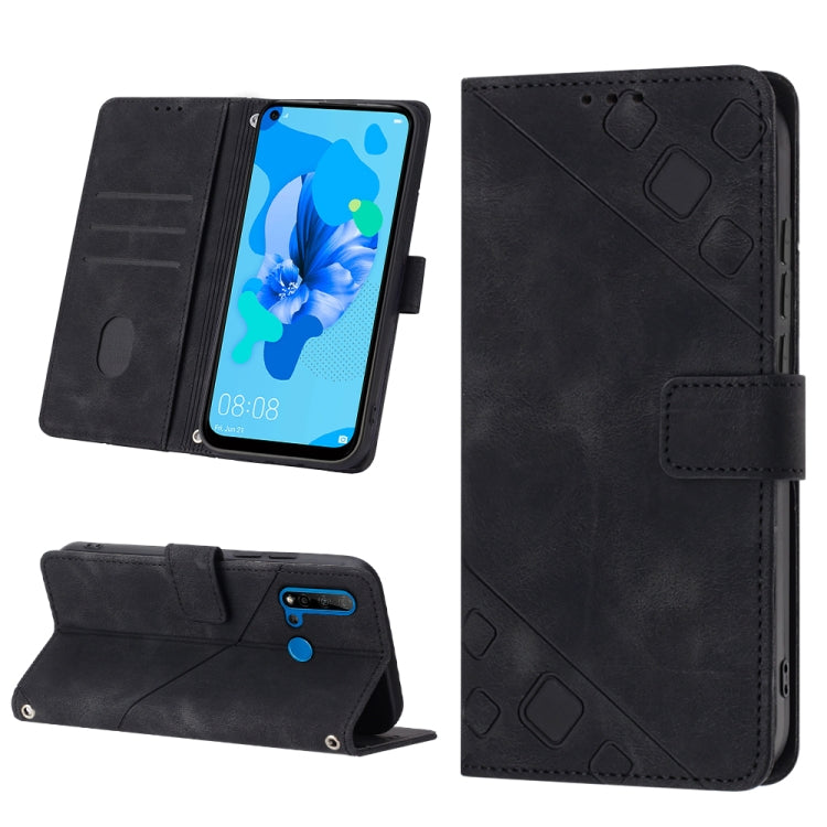 Skin-feel Embossed Leather Phone Case, For Huawei nova 5T / Honor 20, For Huawei nova 10, For Huawei nova 10 Pro, For Huawei P20 lite 2019 / nova 5i, For Huawei P30 lite, For Huawei P30 Pro, For Huawei P40 lite/nova 6 SE / nova 7i                      ...