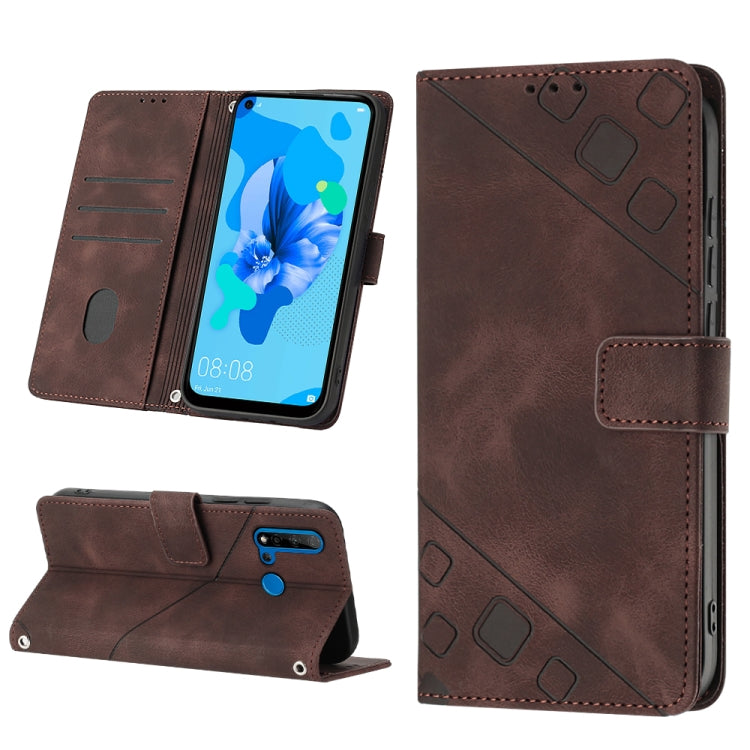 Skin-feel Embossed Leather Phone Case, For Huawei nova 5T / Honor 20, For Huawei nova 10, For Huawei nova 10 Pro, For Huawei P20 lite 2019 / nova 5i, For Huawei P30 lite, For Huawei P30 Pro, For Huawei P40 lite/nova 6 SE / nova 7i                      ...