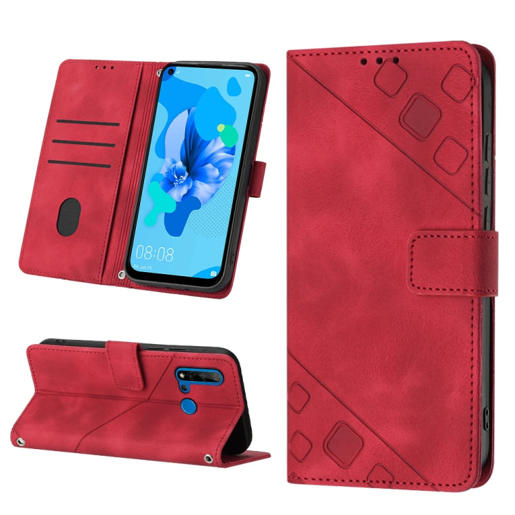 Skin-feel Embossed Leather Phone Case, For Huawei nova 5T / Honor 20, For Huawei nova 10, For Huawei nova 10 Pro, For Huawei P20 lite 2019 / nova 5i, For Huawei P30 lite, For Huawei P30 Pro, For Huawei P40 lite/nova 6 SE / nova 7i                      ...