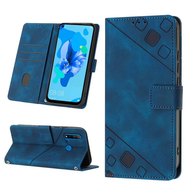 Skin-feel Embossed Leather Phone Case, For Huawei nova 5T / Honor 20, For Huawei nova 10, For Huawei nova 10 Pro, For Huawei P20 lite 2019 / nova 5i, For Huawei P30 lite, For Huawei P30 Pro, For Huawei P40 lite/nova 6 SE / nova 7i                      ...