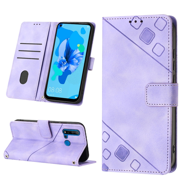 Skin-feel Embossed Leather Phone Case, For Huawei nova 5T / Honor 20, For Huawei nova 10, For Huawei nova 10 Pro, For Huawei P20 lite 2019 / nova 5i, For Huawei P30 lite, For Huawei P30 Pro, For Huawei P40 lite/nova 6 SE / nova 7i                      ...