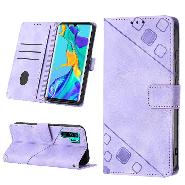 Skin-feel Embossed Leather Phone Case, For Huawei nova 5T / Honor 20, For Huawei nova 10, For Huawei nova 10 Pro, For Huawei P20 lite 2019 / nova 5i, For Huawei P30 lite, For Huawei P30 Pro, For Huawei P40 lite/nova 6 SE / nova 7i                      ...