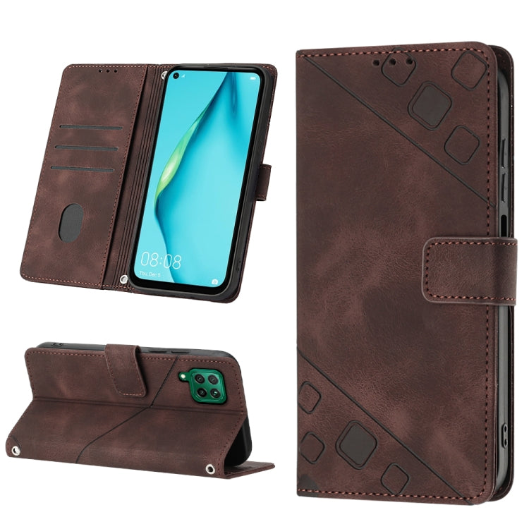 Skin-feel Embossed Leather Phone Case, For Huawei nova 5T / Honor 20, For Huawei nova 10, For Huawei nova 10 Pro, For Huawei P20 lite 2019 / nova 5i, For Huawei P30 lite, For Huawei P30 Pro, For Huawei P40 lite/nova 6 SE / nova 7i                      ...