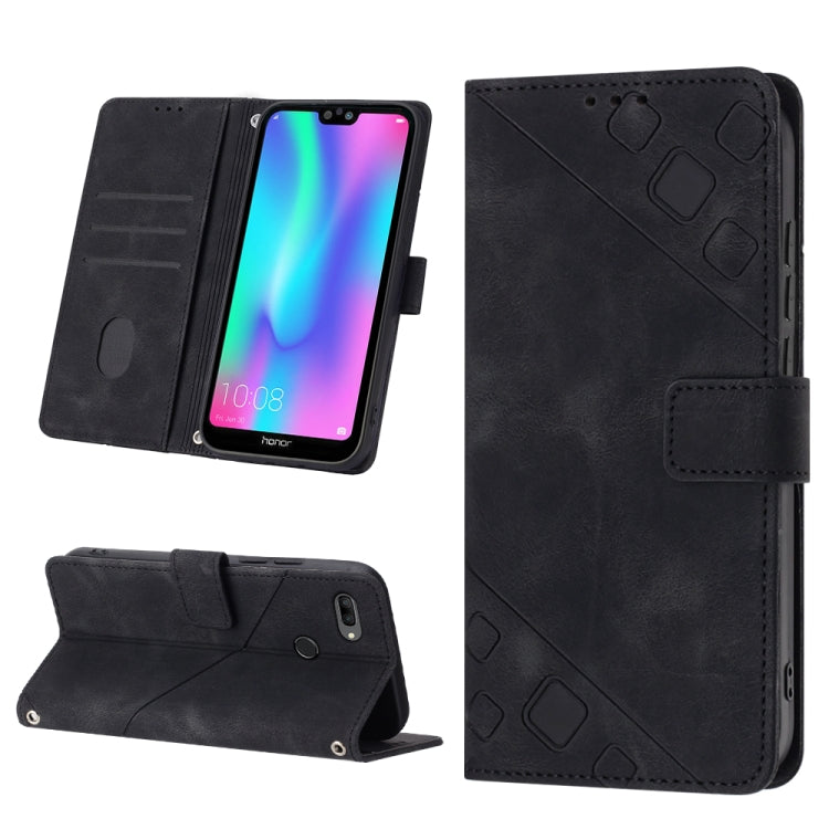 Skin-feel Embossed Leather Phone Case, For Huawei Enjoy 7S/Honor 9 Lite/Honor 9i, For Huawei Enjoy 50 / nova Y70 Plus Global