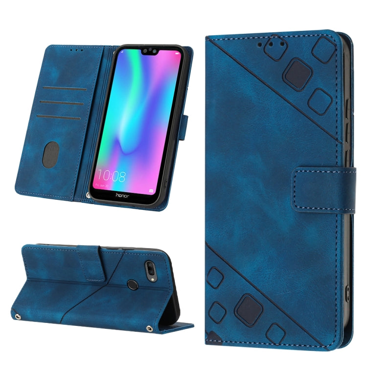 Skin-feel Embossed Leather Phone Case, For Huawei Enjoy 7S/Honor 9 Lite/Honor 9i, For Huawei Enjoy 50 / nova Y70 Plus Global