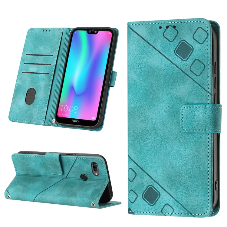 Skin-feel Embossed Leather Phone Case, For Huawei Enjoy 7S/Honor 9 Lite/Honor 9i, For Huawei Enjoy 50 / nova Y70 Plus Global
