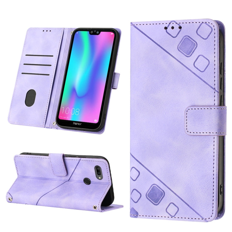 Skin-feel Embossed Leather Phone Case, For Huawei Enjoy 7S/Honor 9 Lite/Honor 9i, For Huawei Enjoy 50 / nova Y70 Plus Global