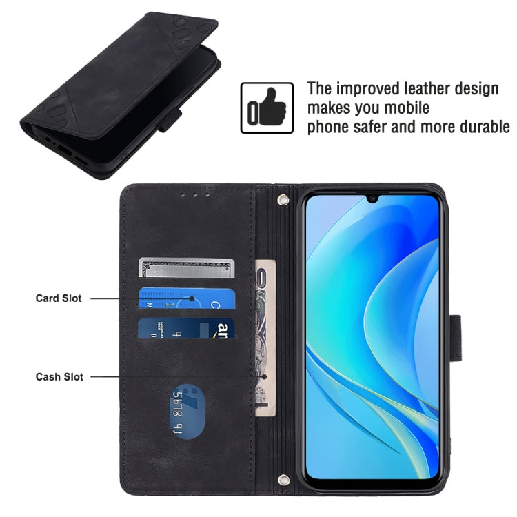 Skin-feel Embossed Leather Phone Case, For Huawei Enjoy 50 / nova Y70 Plus Global