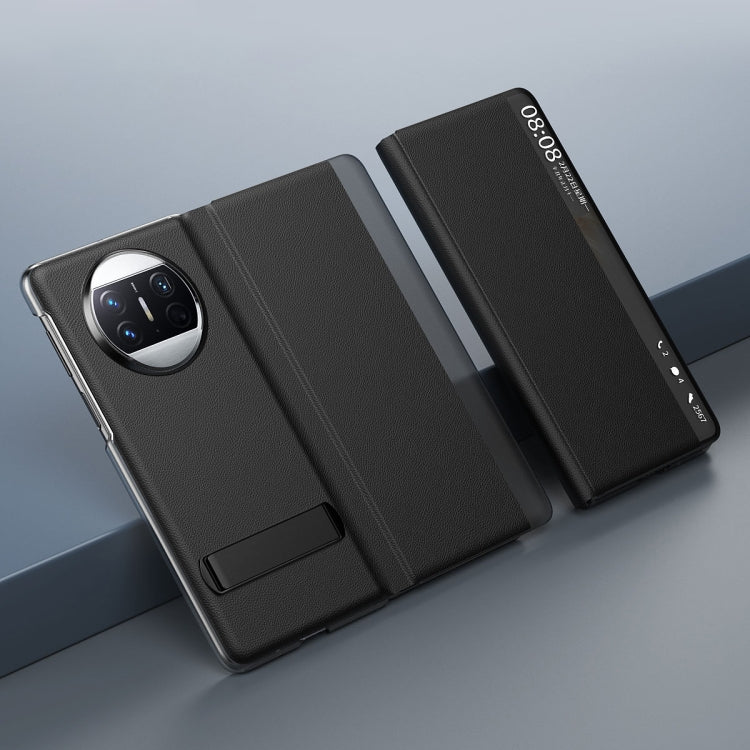 Leather All-inclusive Phone Case with Holder, For Huawei Mate X3