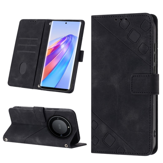 Skin-feel Embossed Leather Phone Case, For Honor X9a 5G/Magic5 Lite, For Honor 8A/Y6 2019/Y6 Pro 2019, For Honor 9X Global/Huawei P Smart Z/Y9 Prime 2019/Enjoy 10 Plus, For Honor X6 / X8 5G