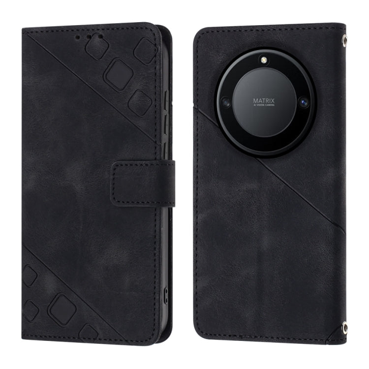 Skin-feel Embossed Leather Phone Case, For Honor X9a 5G/Magic5 Lite, For Honor 8A/Y6 2019/Y6 Pro 2019, For Honor 9X Global/Huawei P Smart Z/Y9 Prime 2019/Enjoy 10 Plus, For Honor X6 / X8 5G