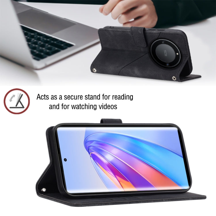 Skin-feel Embossed Leather Phone Case, For Honor X9a 5G/Magic5 Lite, For Honor 8A/Y6 2019/Y6 Pro 2019, For Honor 9X Global/Huawei P Smart Z/Y9 Prime 2019/Enjoy 10 Plus, For Honor X6 / X8 5G