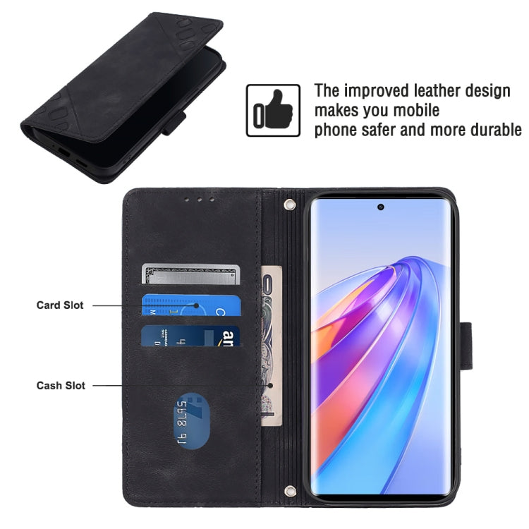 Skin-feel Embossed Leather Phone Case, For Honor X9a 5G/Magic5 Lite, For Honor 8A/Y6 2019/Y6 Pro 2019, For Honor 9X Global/Huawei P Smart Z/Y9 Prime 2019/Enjoy 10 Plus, For Honor X6 / X8 5G