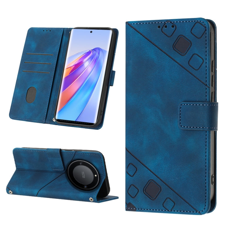 Skin-feel Embossed Leather Phone Case, For Honor X9a 5G/Magic5 Lite, For Honor 8A/Y6 2019/Y6 Pro 2019, For Honor 9X Global/Huawei P Smart Z/Y9 Prime 2019/Enjoy 10 Plus, For Honor X6 / X8 5G